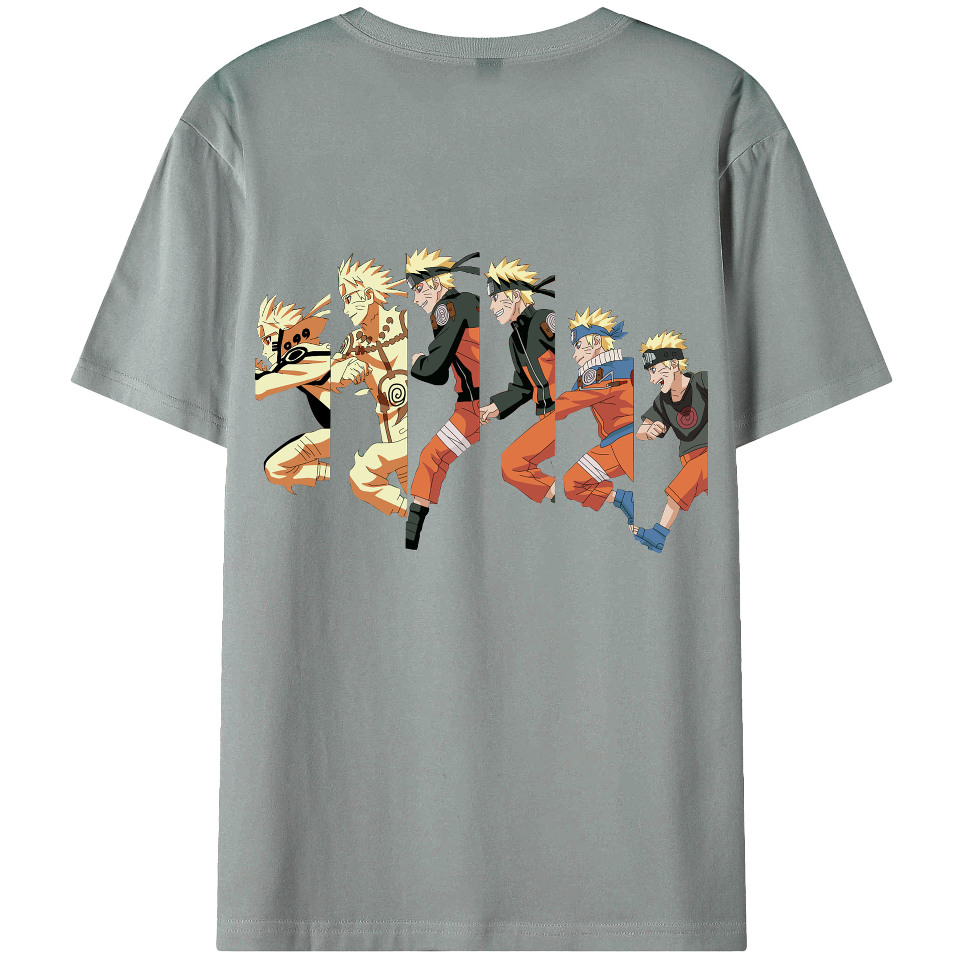 （画像用） NARUTO -ナルト- うずまき ナルト Uzumaki Naruto 綿100％ メンズ半袖Tシャツ（バックプリント） 通気性